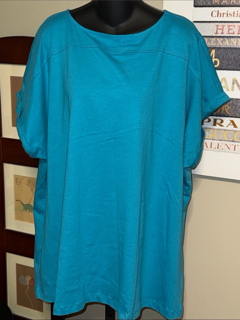Roaman's Teal Short Sleeve Blouse